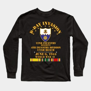 22nd Infantry Regt - 4th ID - D Day w SVC Long Sleeve T-Shirt